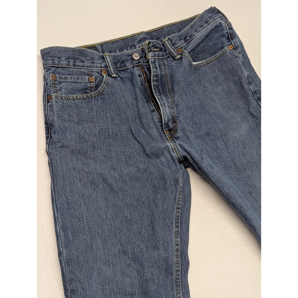 Levis 505 Regular Fit Straight Leg Jeans Mens 33x30 Medium Wash Blue Western